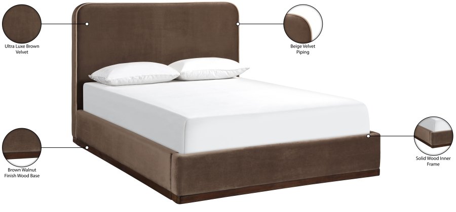 Rava Velvet Upholstered Bed - Image 10
