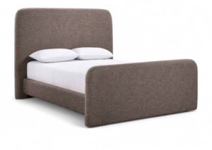 Fira Linen Textured Fabric Upholstered Bed