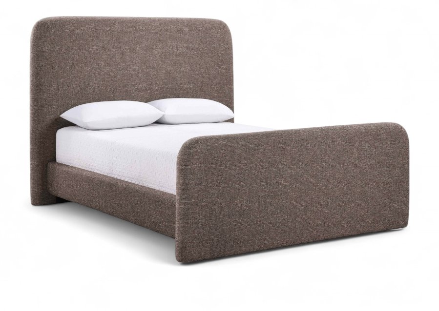Fira Linen Textured Fabric Upholstered Bed