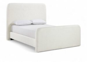 Fira Linen Textured Fabric Upholstered Bed