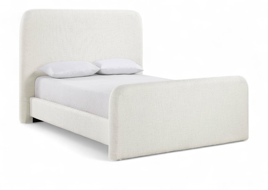 Fira Linen Textured Fabric Upholstered Bed