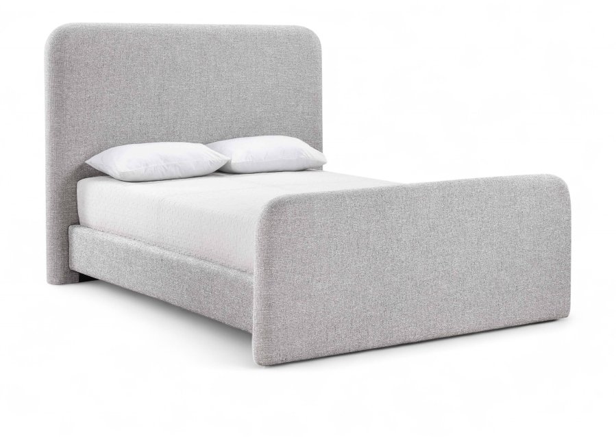Fira Linen Textured Fabric Upholstered Bed