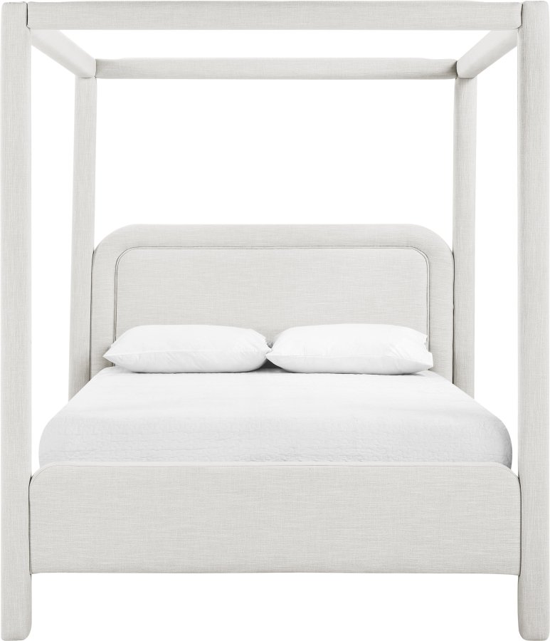 Salina Linen Textured Fabric Upholstered Bed - Image 3