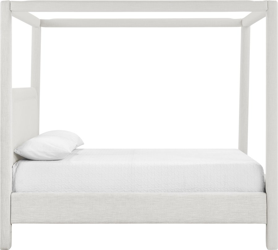 Salina Linen Textured Fabric Upholstered Bed - Image 4
