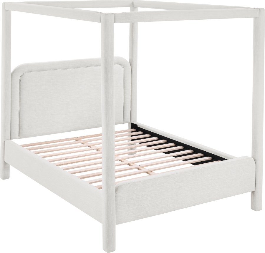 Salina Linen Textured Fabric Upholstered Bed - Image 6