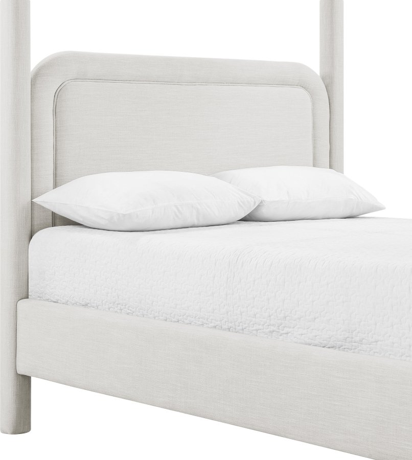 Salina Linen Textured Fabric Upholstered Bed - Image 7