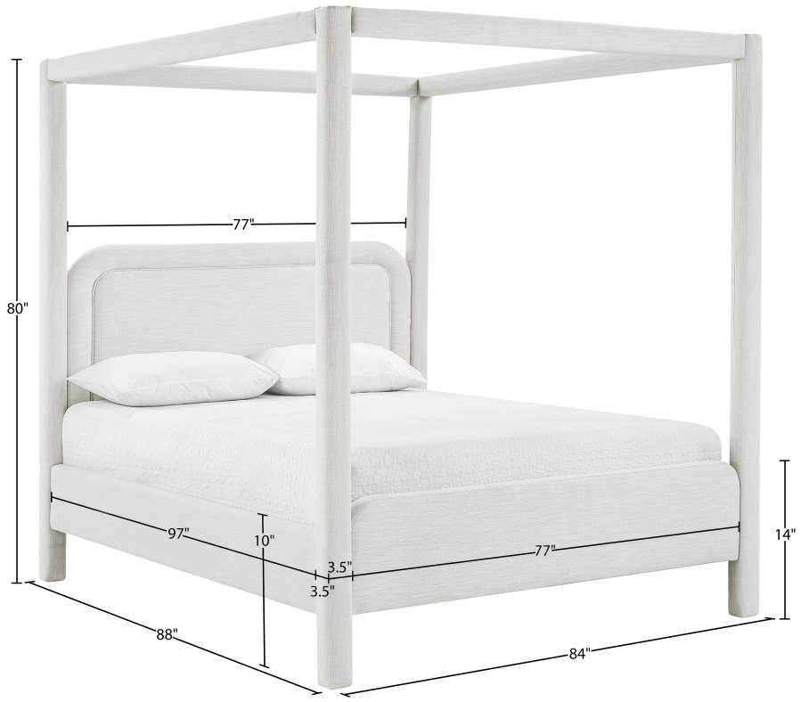 Salina Linen Textured Fabric Upholstered Bed - Image 10