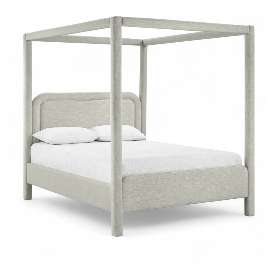 Salina Linen Textured Fabric Upholstered Bed
