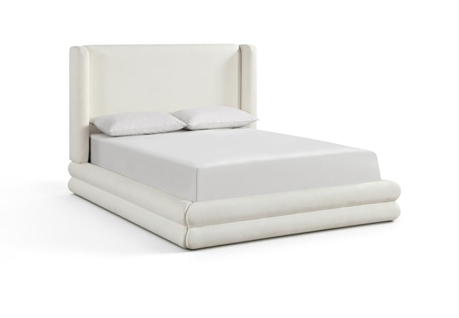 Chandra Linen Textured Fabric Upholstered Bed
