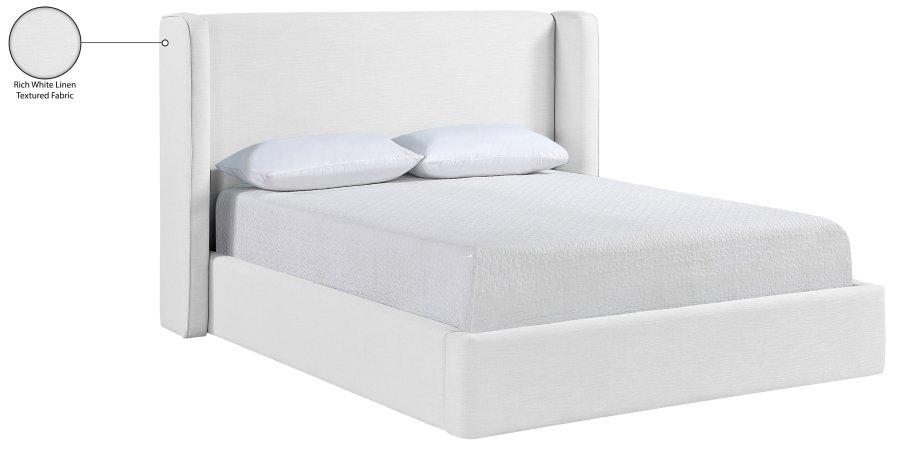 Kendall Linen Textured Fabric Upholstered Bed - Image 12