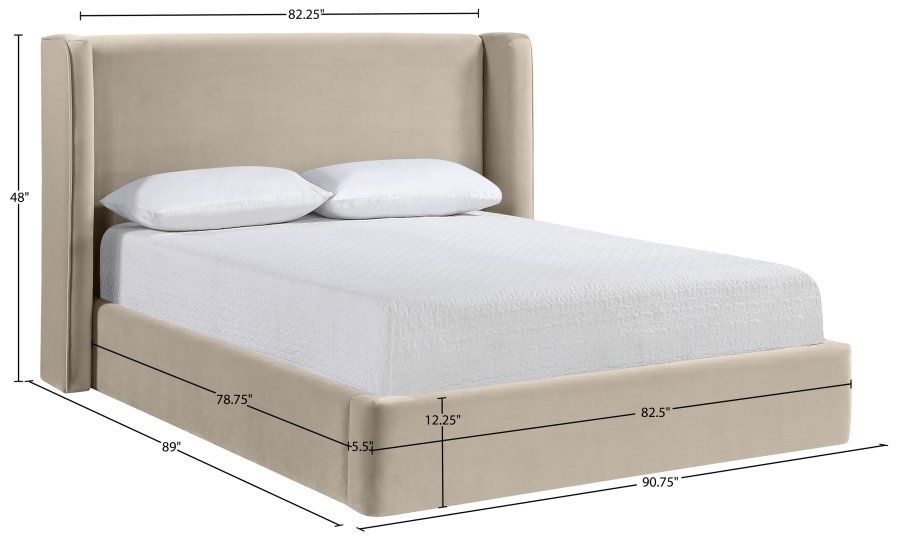 Kendall Velvet Upholstered Bed - Image 10