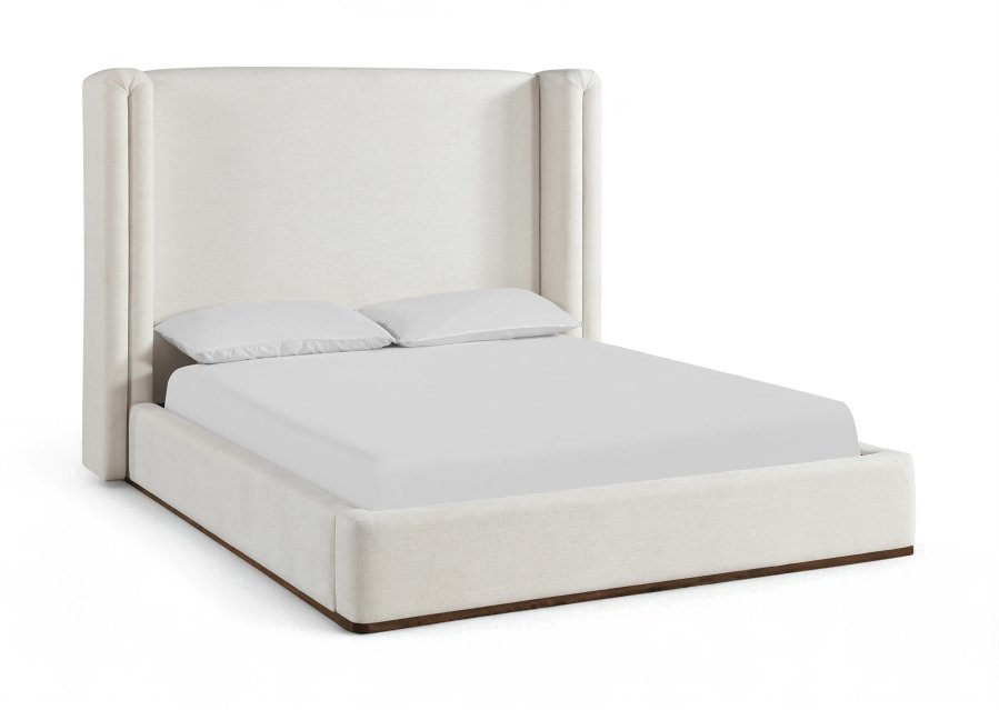 Solange Linen Textured Fabric Upholstered Bed
