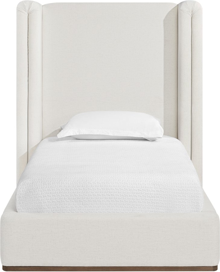 Solange Linen Textured Fabric Upholstered Twin Bed - Image 3