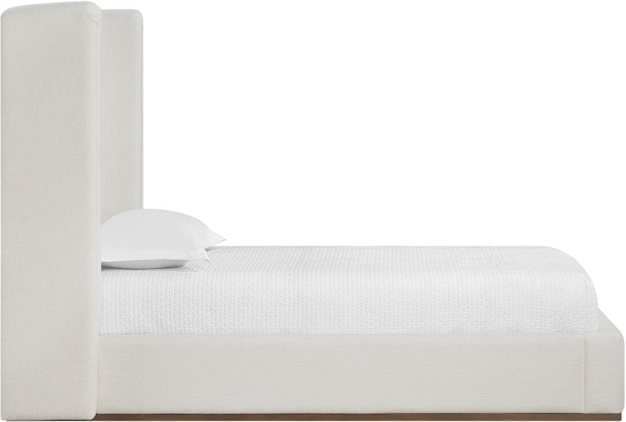 Solange Linen Textured Fabric Upholstered Twin Bed - Image 4