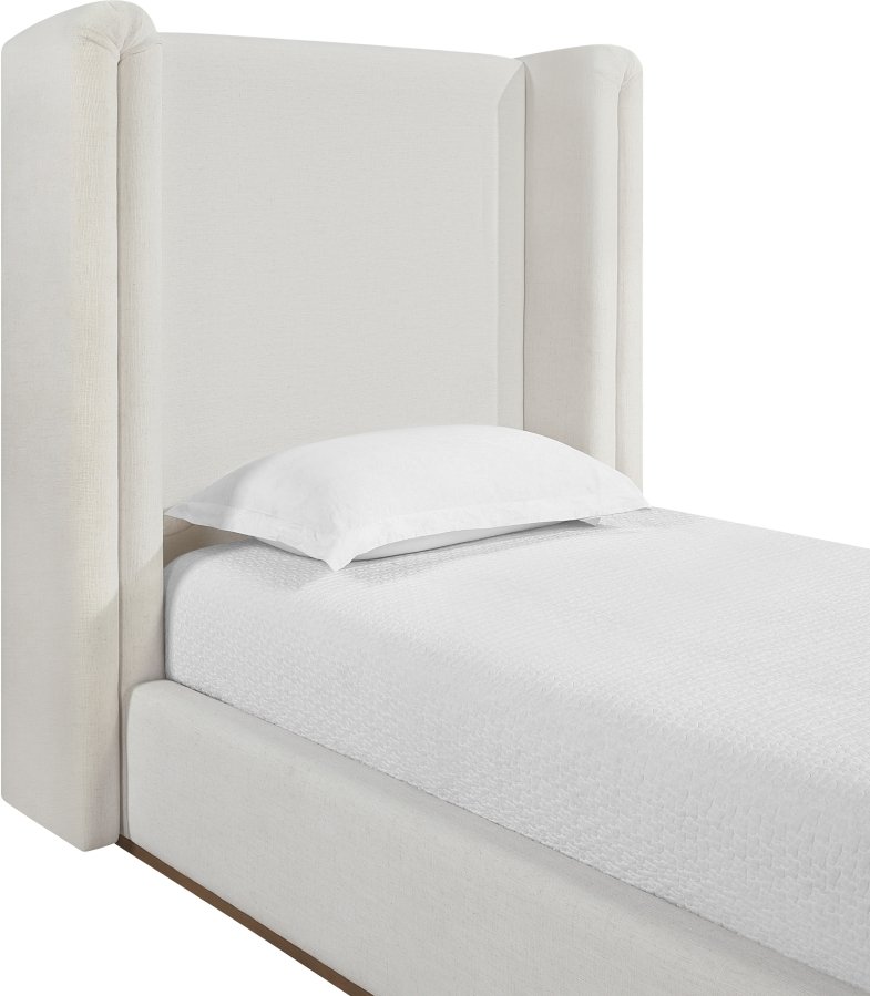 Solange Linen Textured Fabric Upholstered Twin Bed - Image 6