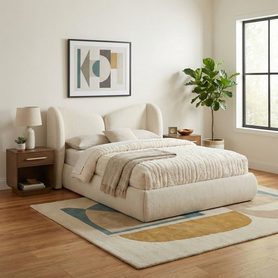 Elowen Chenille Fabric Upholstered Bed - Image 2