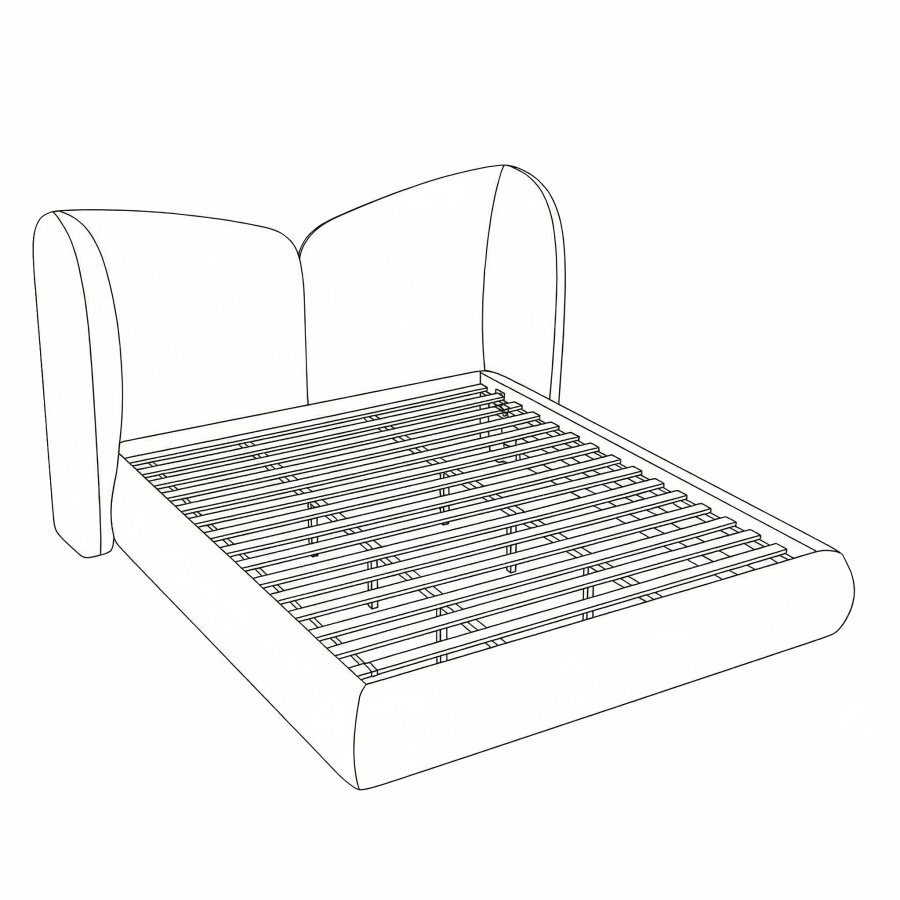 Elowen Chenille Fabric Upholstered Bed - Image 7