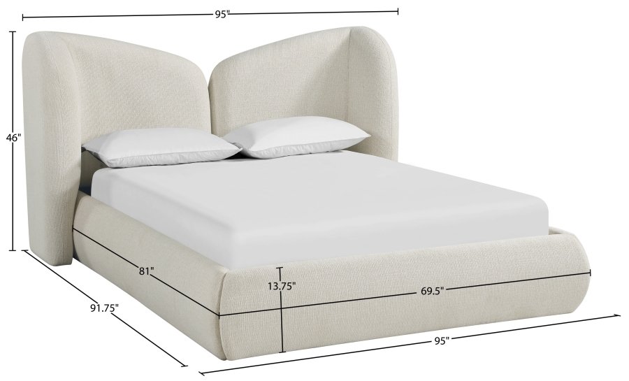 Elowen Chenille Fabric Upholstered Bed - Image 10
