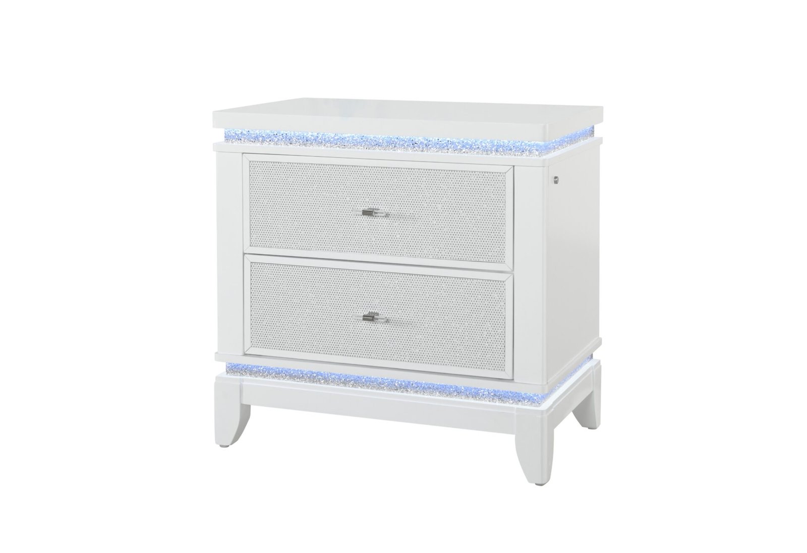 ALINA WHITE NIGHTSTAND WITH LED AND USB - Image 2