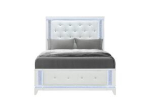 ALINA WHITE FULL BED WITH LED