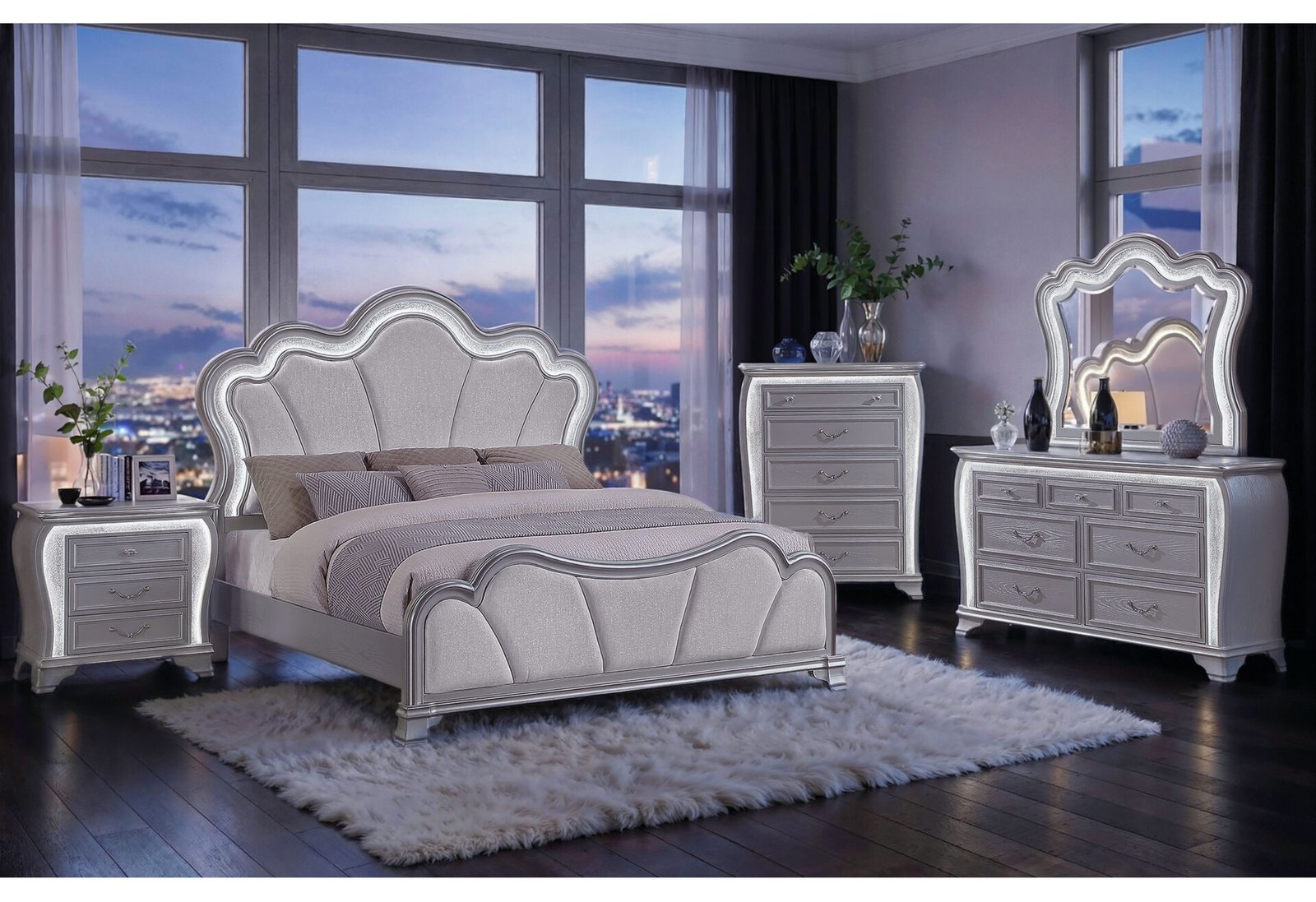 ARIA SILVER QUEEN BED GROUP
