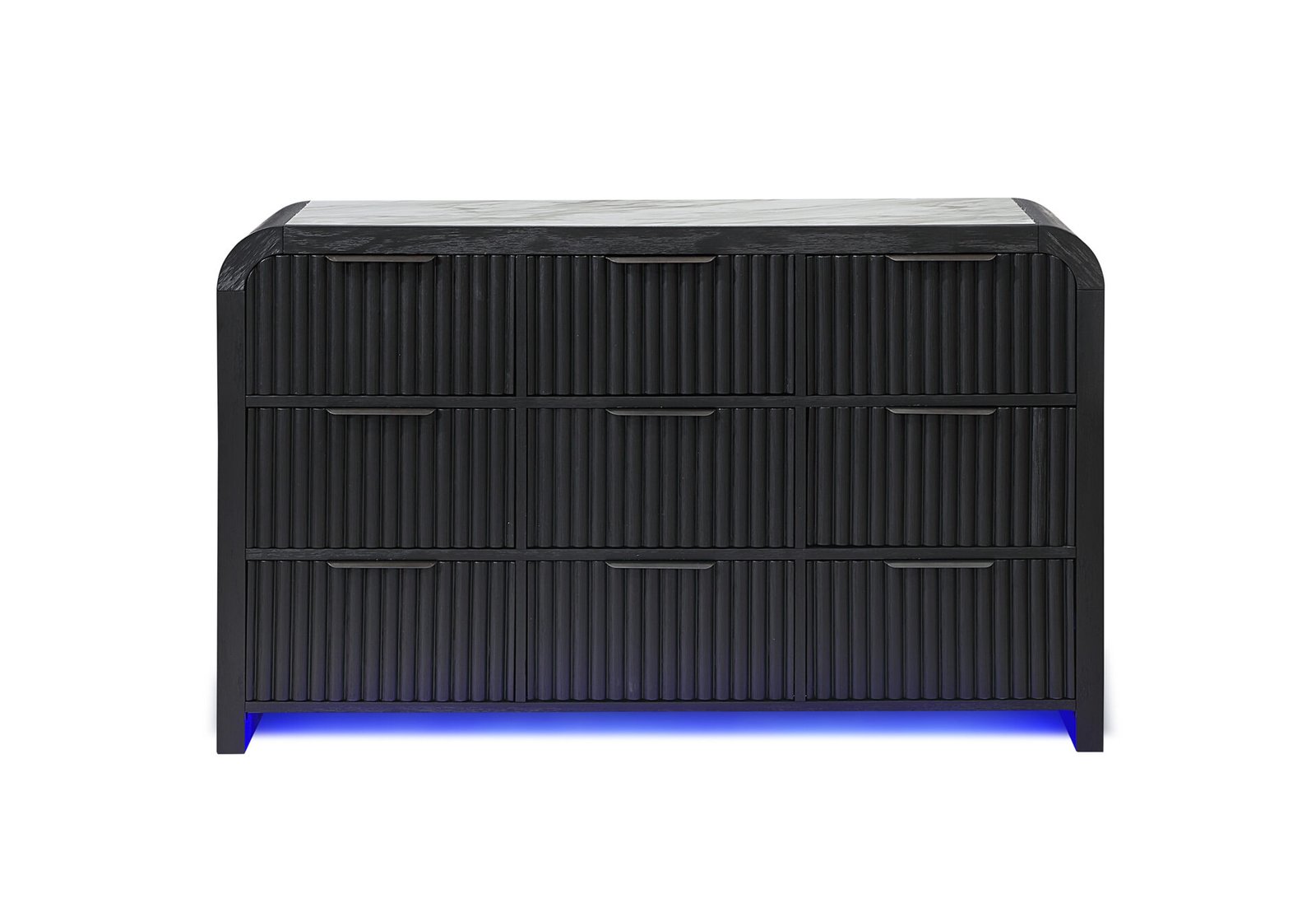 BECKETT WHT/BLK DRESSER W/ LED