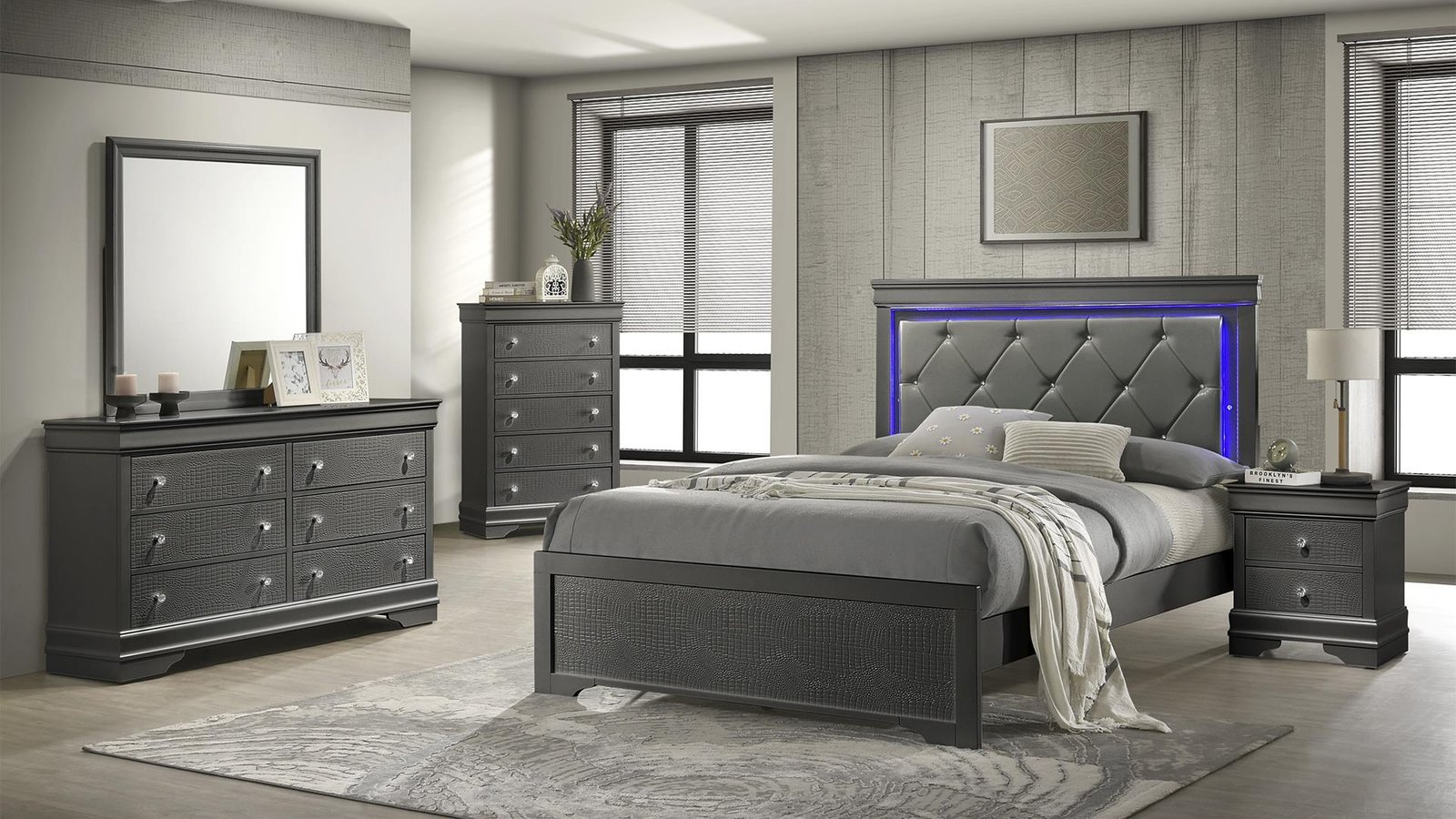 BLAZE KING 5PC BEDROOM SET IN GRAY