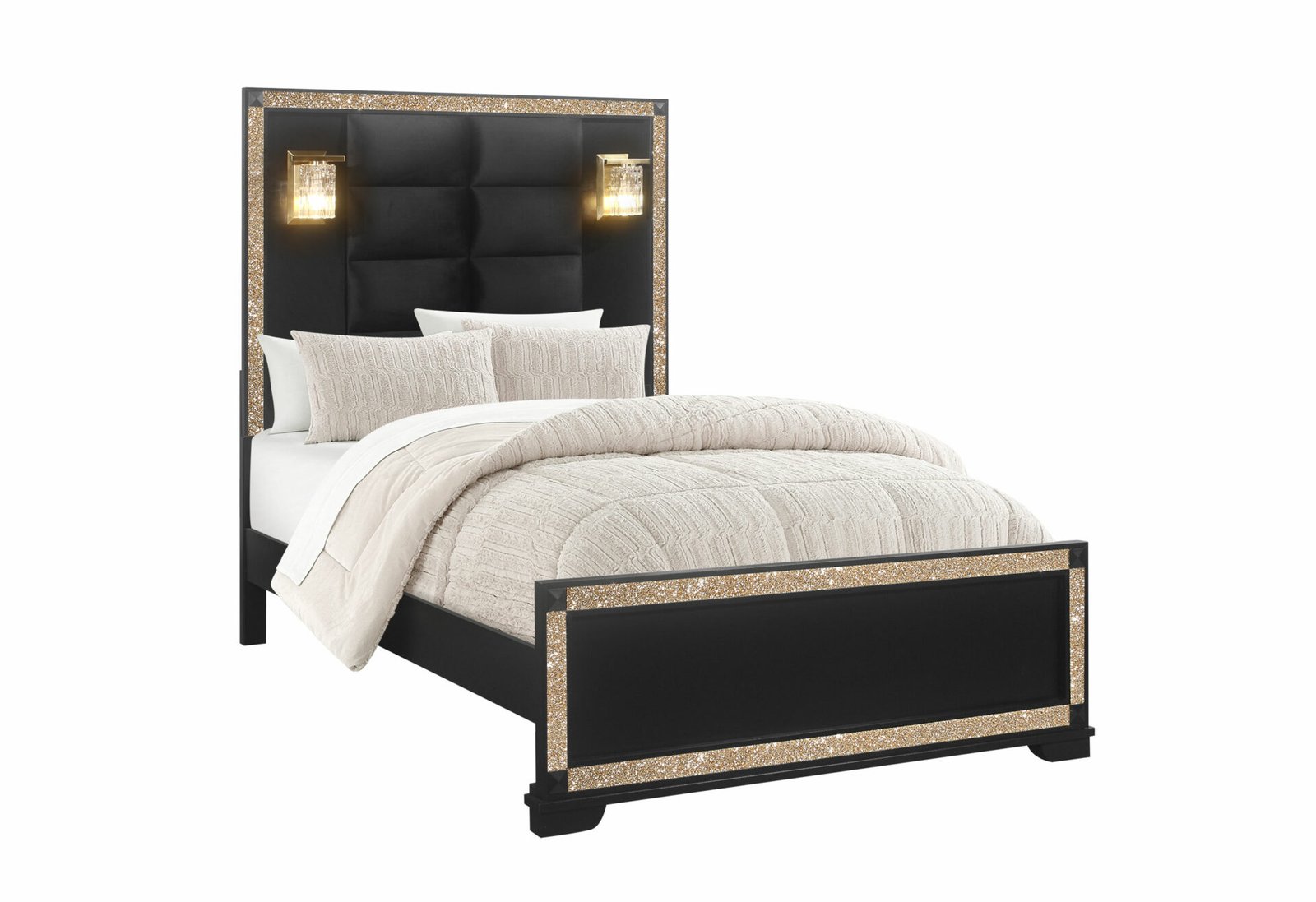 BLAKE BLACK FULL BED WITH LAMPS - Image 2