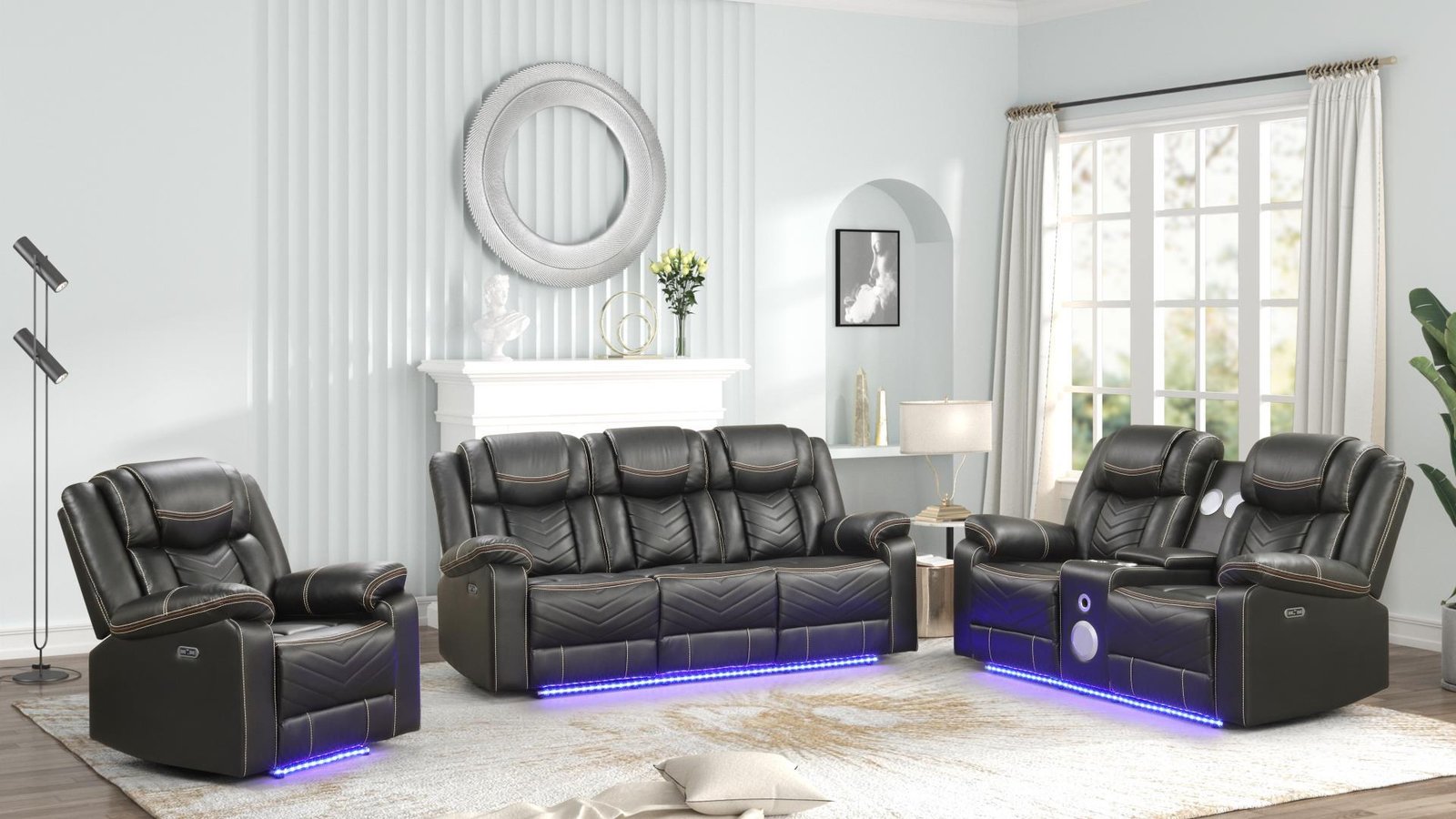 CHALLENGER 2 PC Living Room Sets IN GRAY