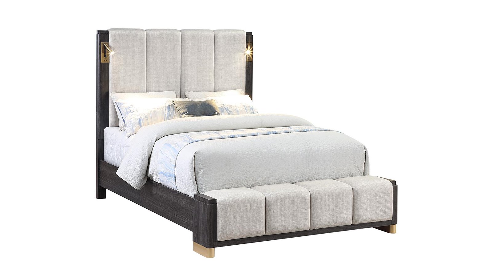 CLIFTON QUEEN BED CHARCOAL GRAY