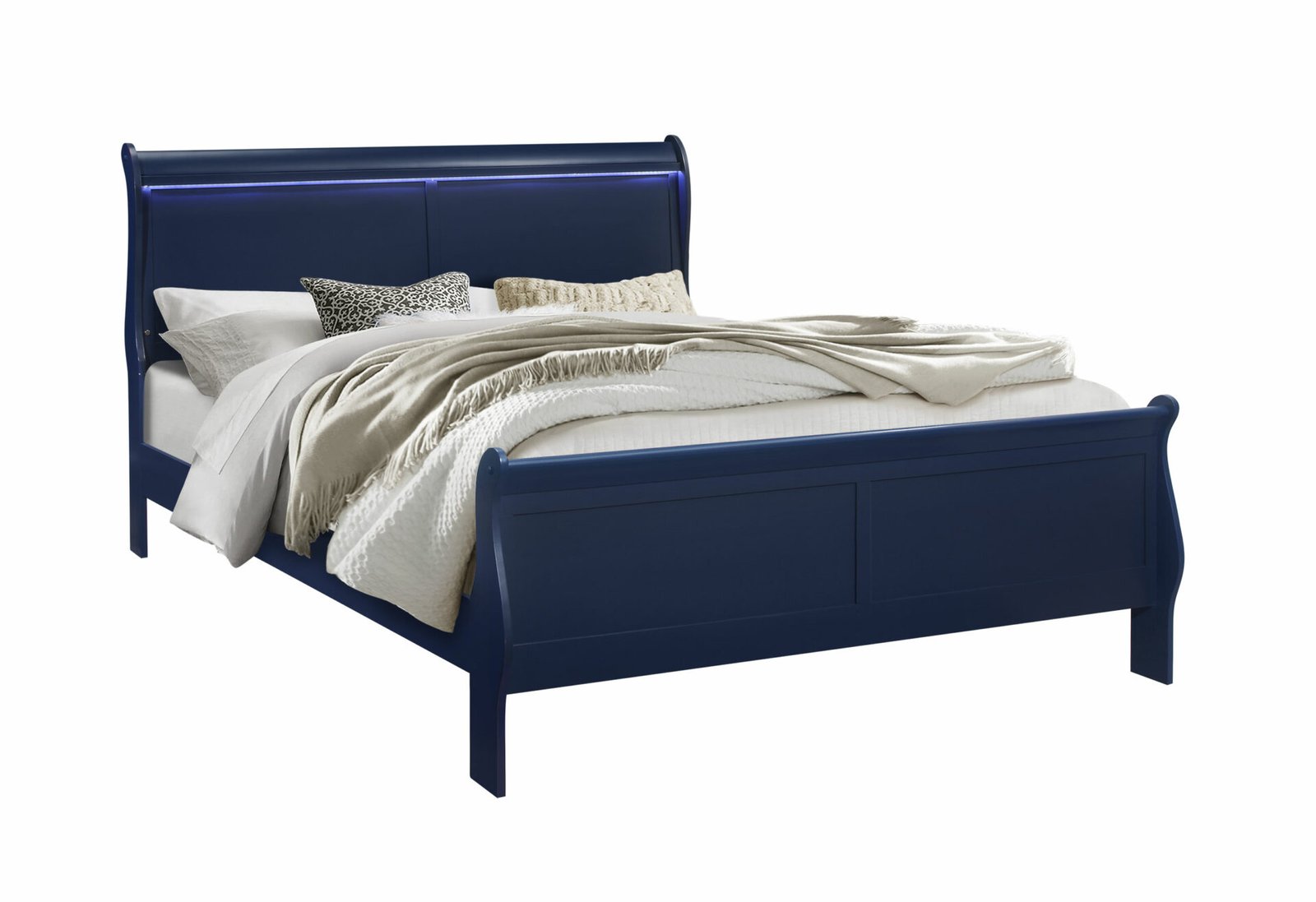 CHARLIE BLUE KING BED WITH LED - Image 2