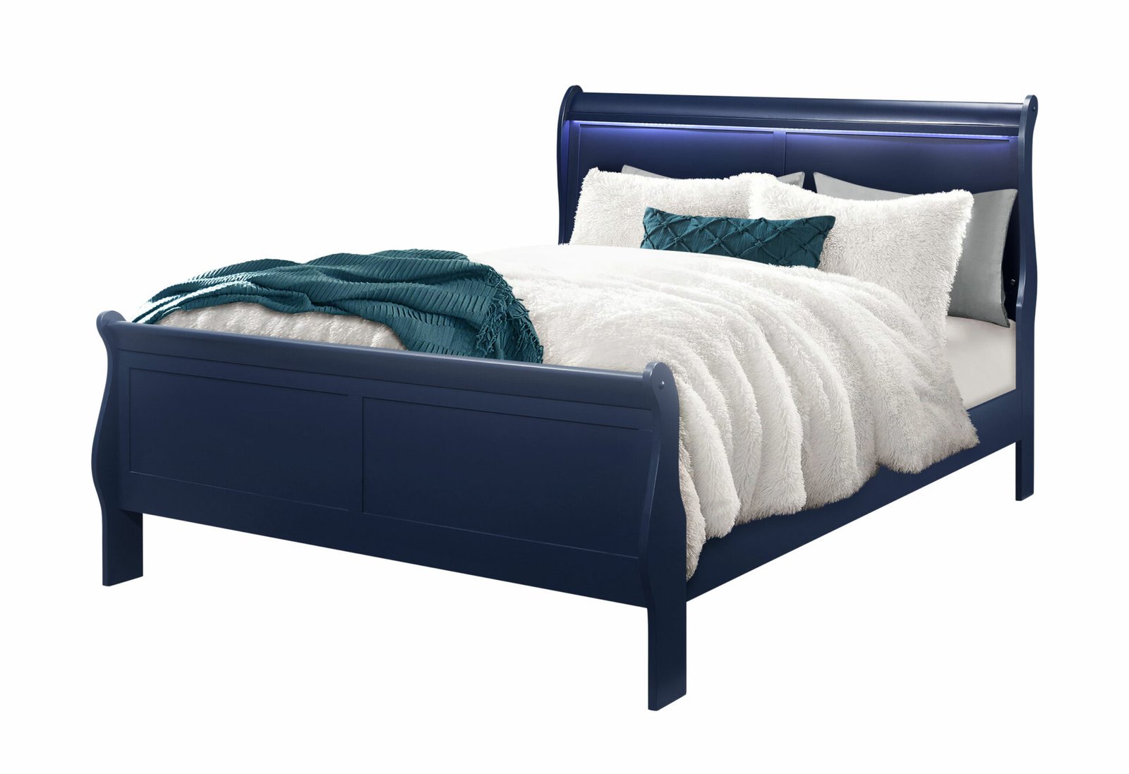 CHARLIE BLUE QUEEN BED WITH LED - Image 2