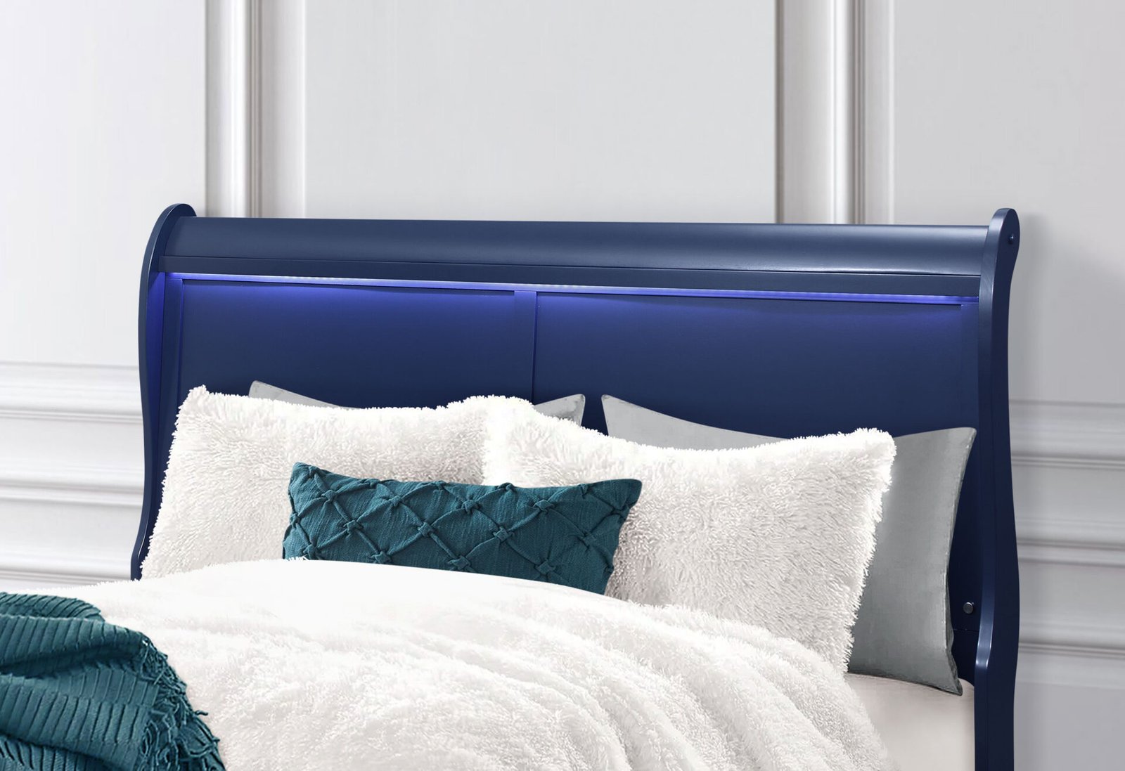 CHARLIE BLUE FULL BED GROUP WITH LED - Image 4