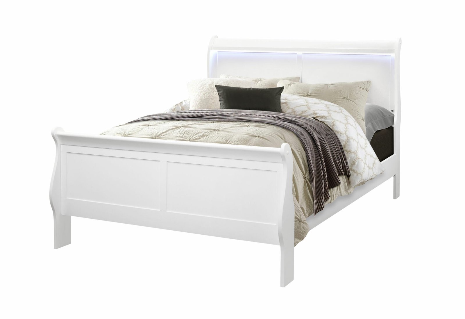 CHARLIE WHITE FULL BED WITH LED - Image 2