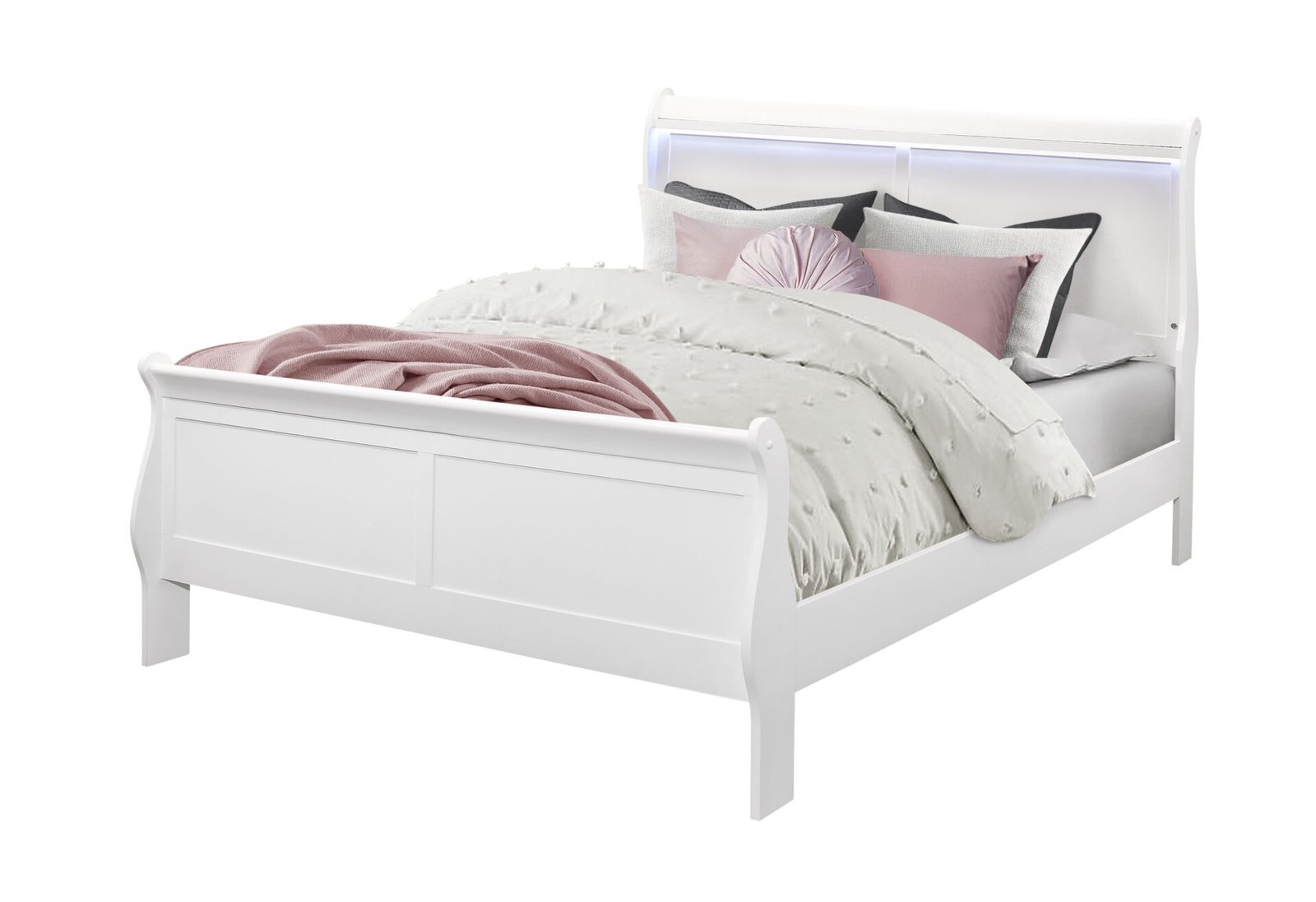 CHARLIE WHITE QUEEN BED WITH LED - Image 2