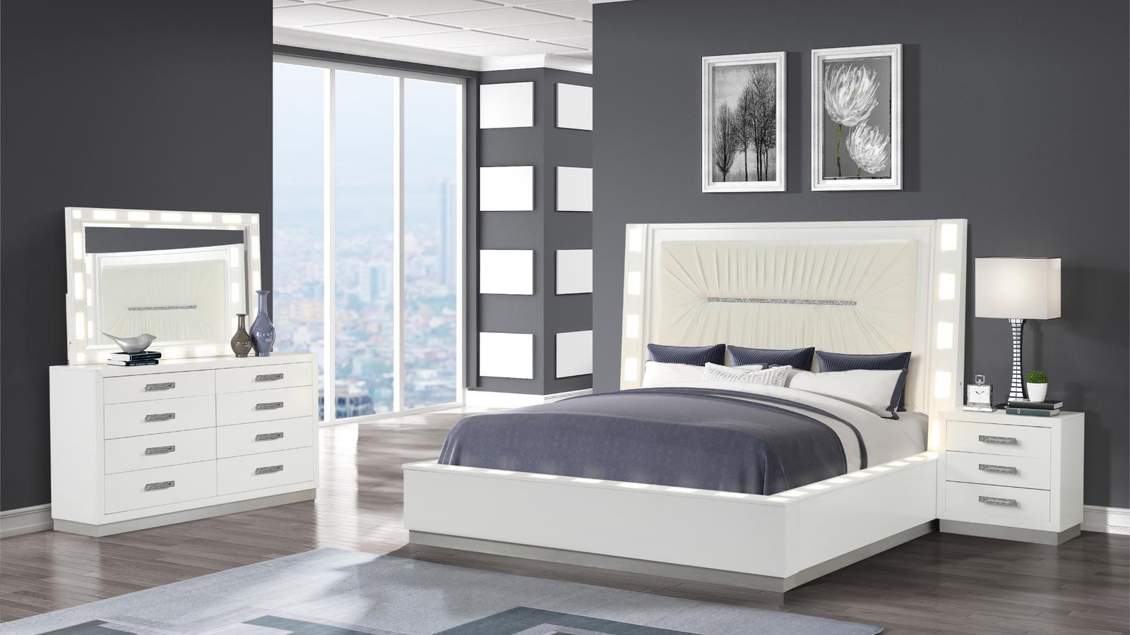 COCO QUEEN 5 PC BEDROOM SET IN MILKY WHITE - Image 3