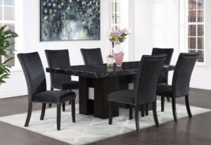 D03 DINING TABLE +8 D03 DINING CHAIRS BLACK