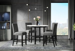 D40011 BAR TABLE + 6 D1622 BAR STOOLS