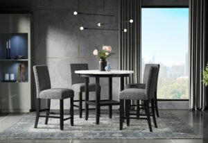 D40011 BAR TABLE + 4 D1622 BAR STOOLS
