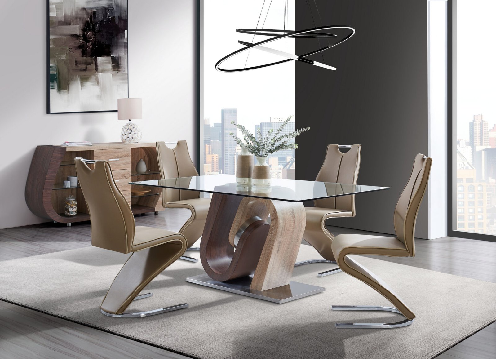 D4126N DINING TABLE AND 8 DINING CHAIRS