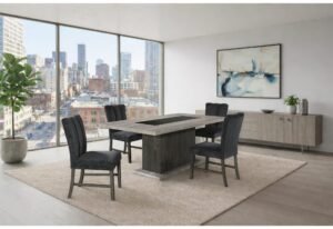 D8030 DINING TABLE AND 6 D8030 DINING CHAIRS