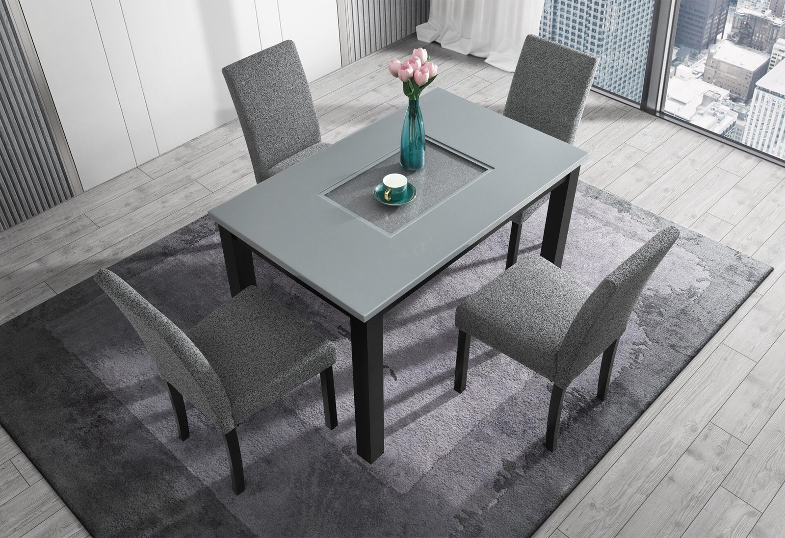 D8112 DINING TABLE WITH 4 D8112 DINING CHAIRS - Image 2