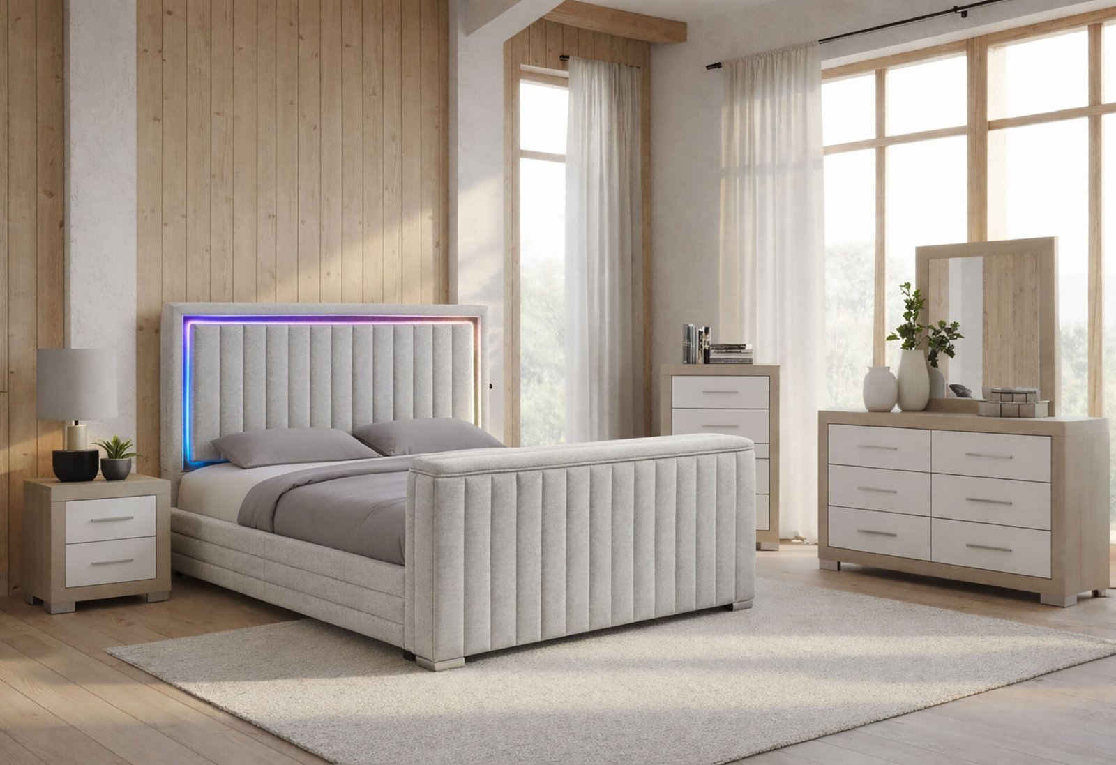 ELIAS/EMMA TV FB NATURAL KING BED GROUP