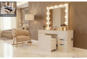 ELLA WHITE VANITY WITH SPEAKER