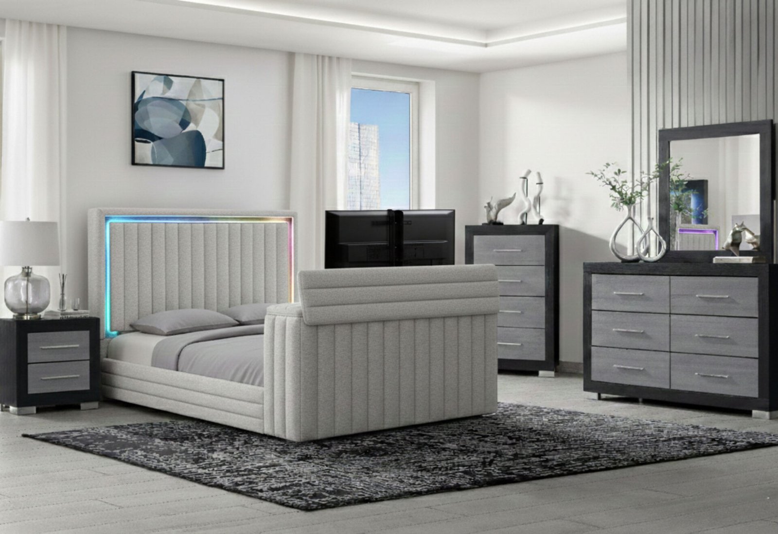 ELIAS/EMMA TV FB BLACK QUEEN BED GROUP