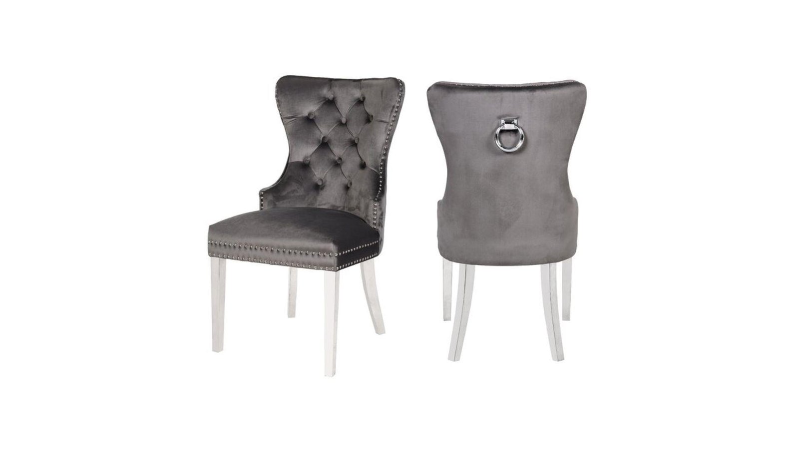 ERICA STAINLESS STEEL LEGS DARK GRAY – 2 CHAIRS PER BOX
