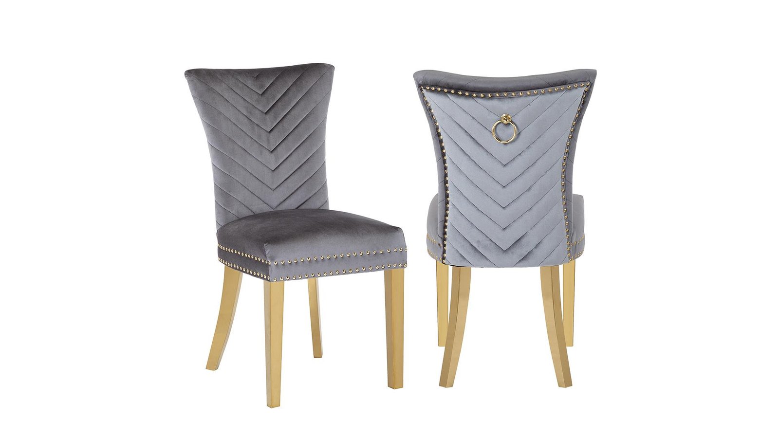 EVA GOLD LEGS DARK GRAY – 2 CHAIRS PER BOX