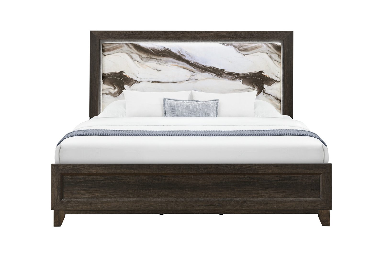 HARMONY BROWN QUEEN BED WITH LED