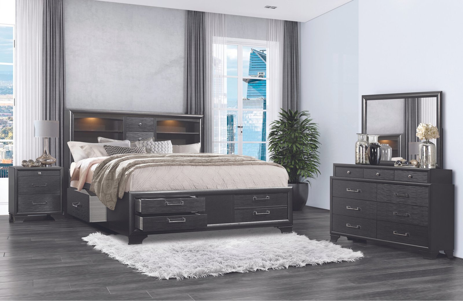 JORDYN GREY FULL BED GROUP