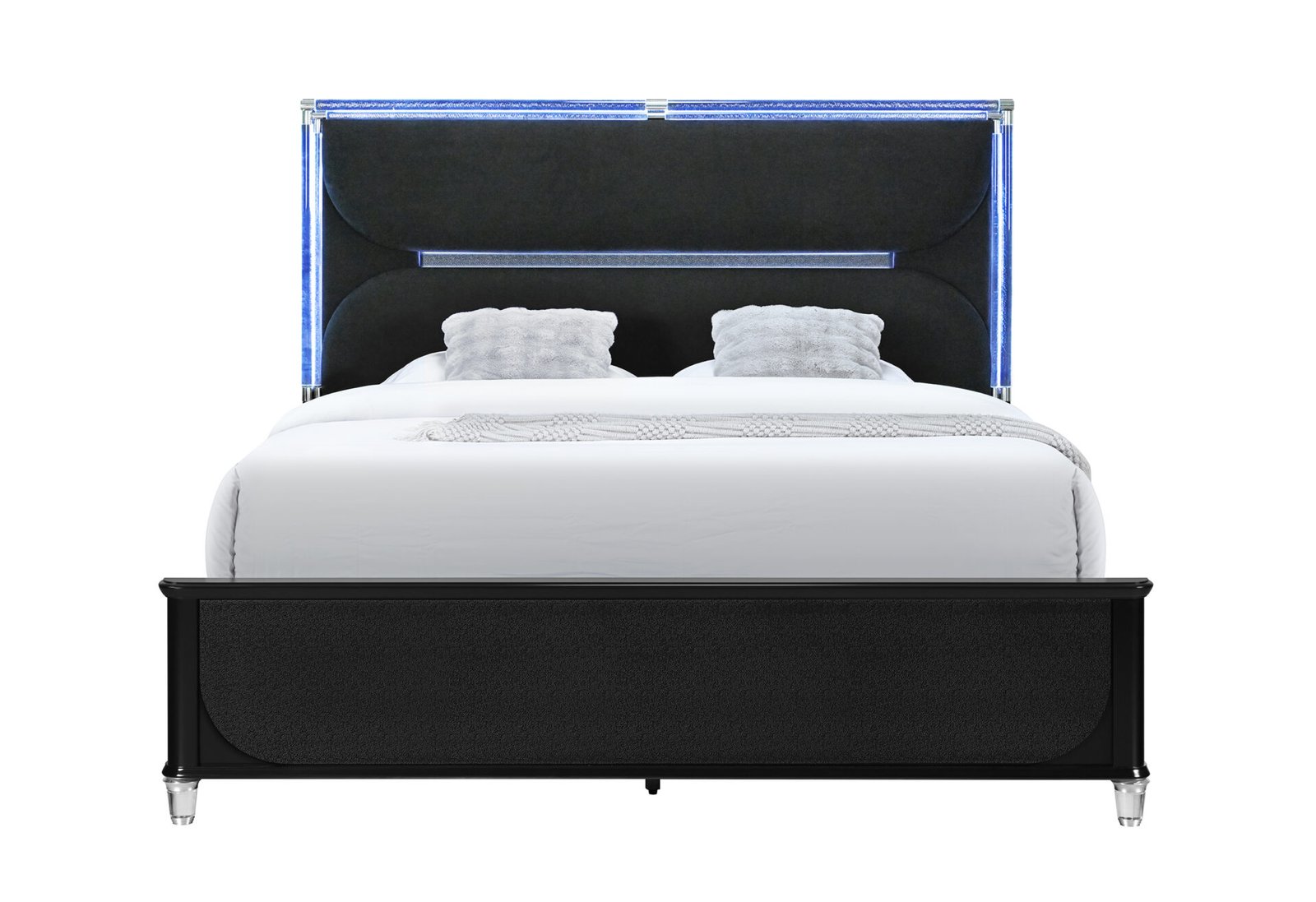 LANDO BLACK KING BED WITH CONTINUOUS LED